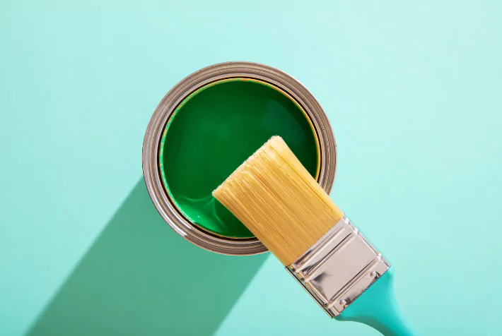 assortment-painting-items-with-green-paint